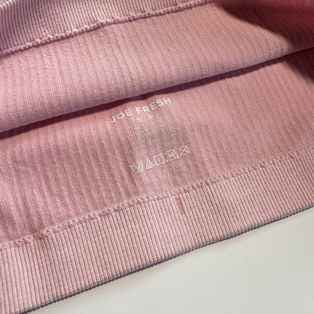 Joe Fresh Light Pink Ribbed Cropped Tank Top Size Small - Picture 3 of 7